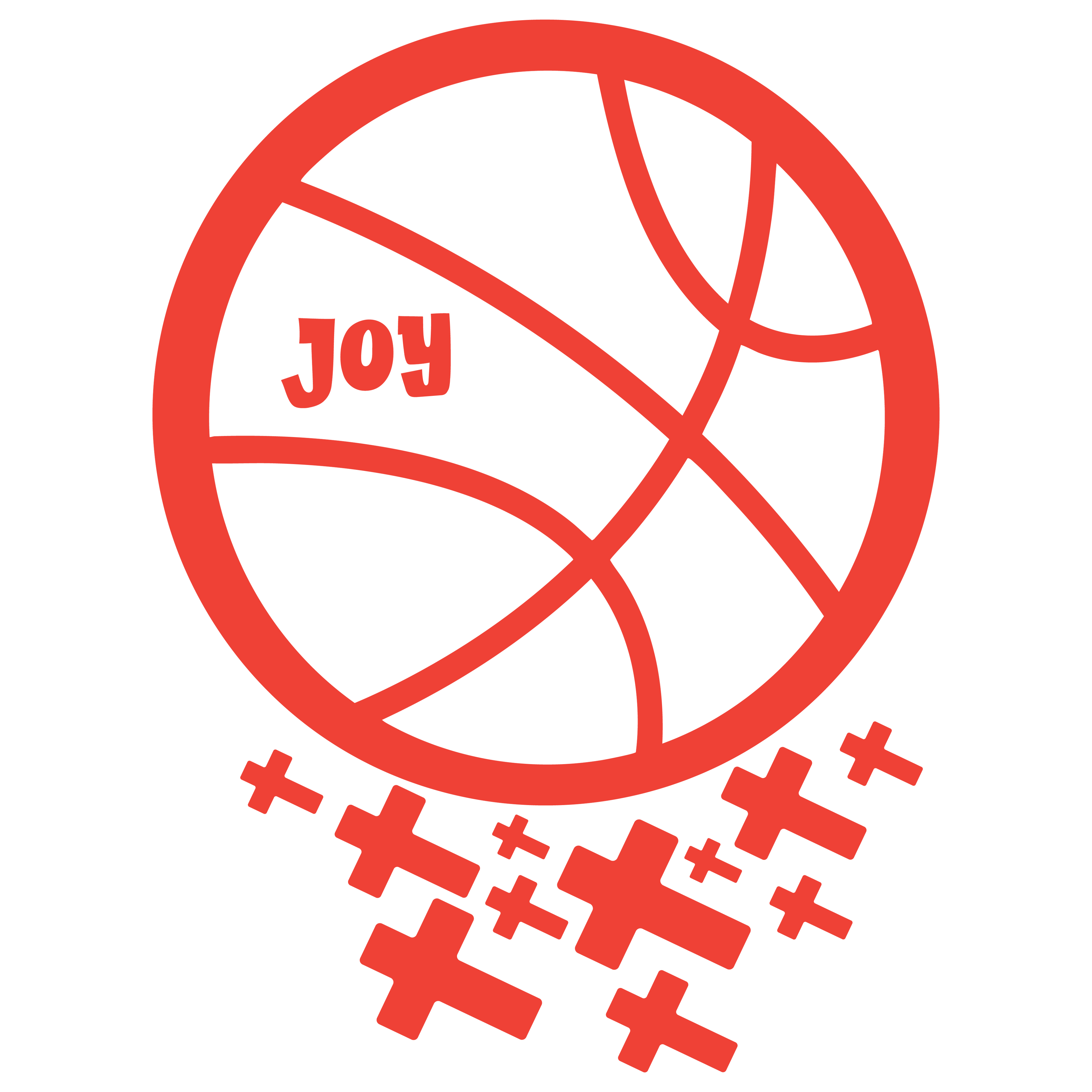 Basketball rolling in cross