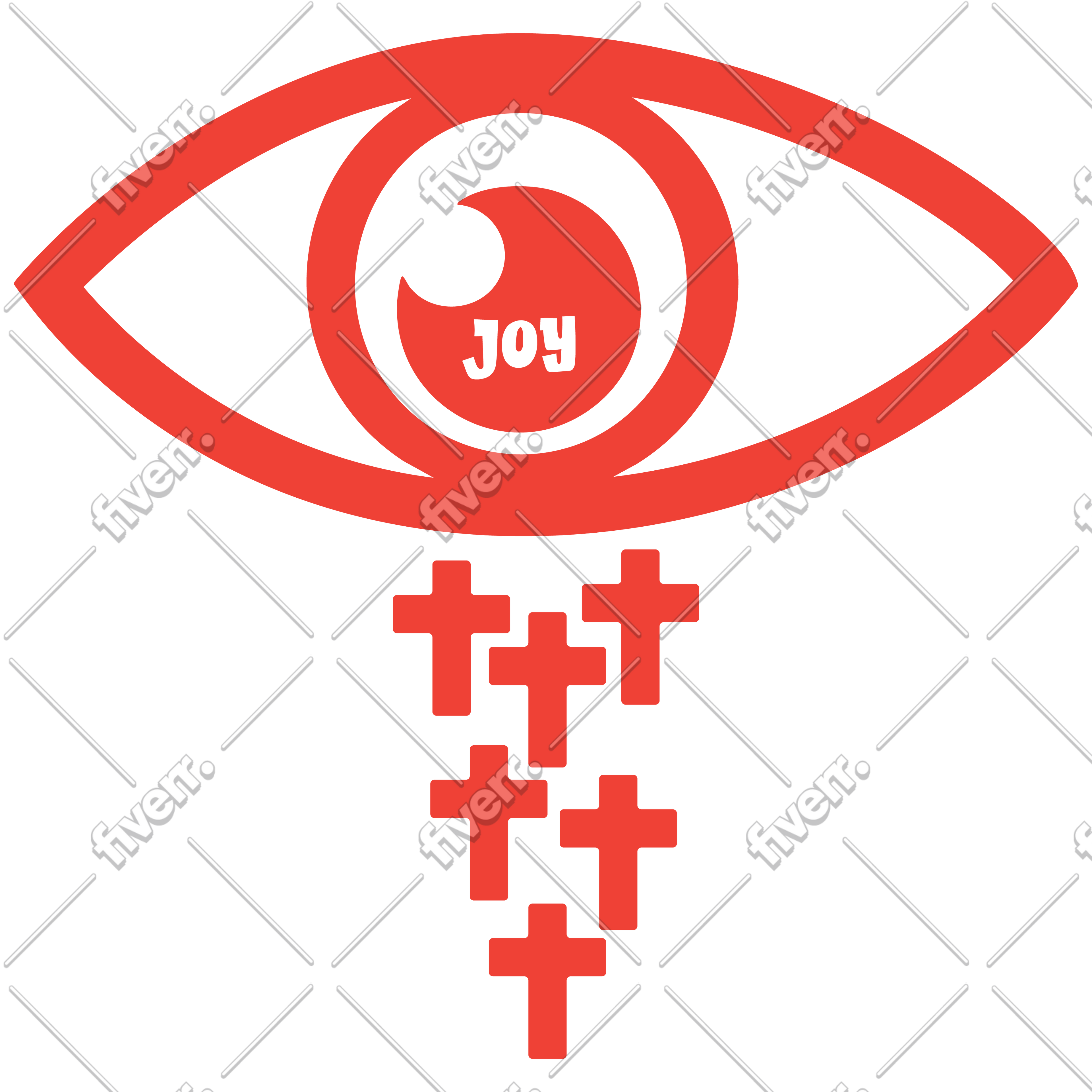 Cross coming out of the eye